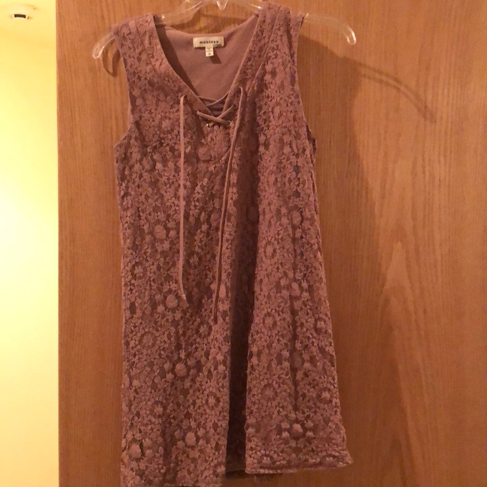 Monteau short lace up dress